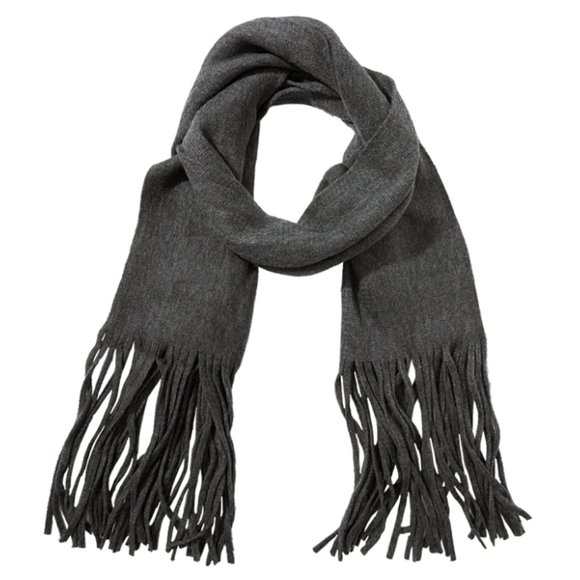LUCKY BRAND Solid Brushed Gray Scarf w/ Fringe - Picture 1 of 3